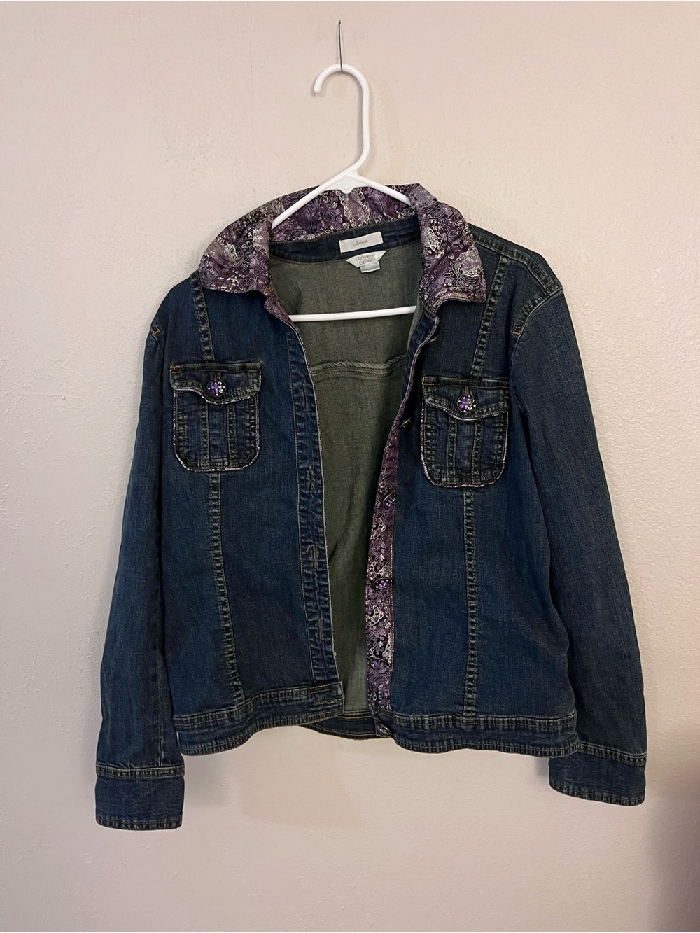 Women’s dark blue Christopher & Banks denim jacket size large